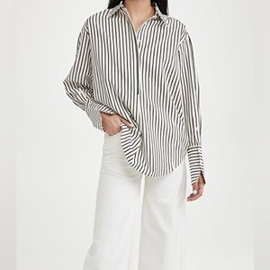Frame Whitney Popover Striped Shirt